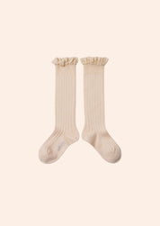 Collégien X Strawberries & Cream - Joséphine Sorbet - Knee Socks with Lace