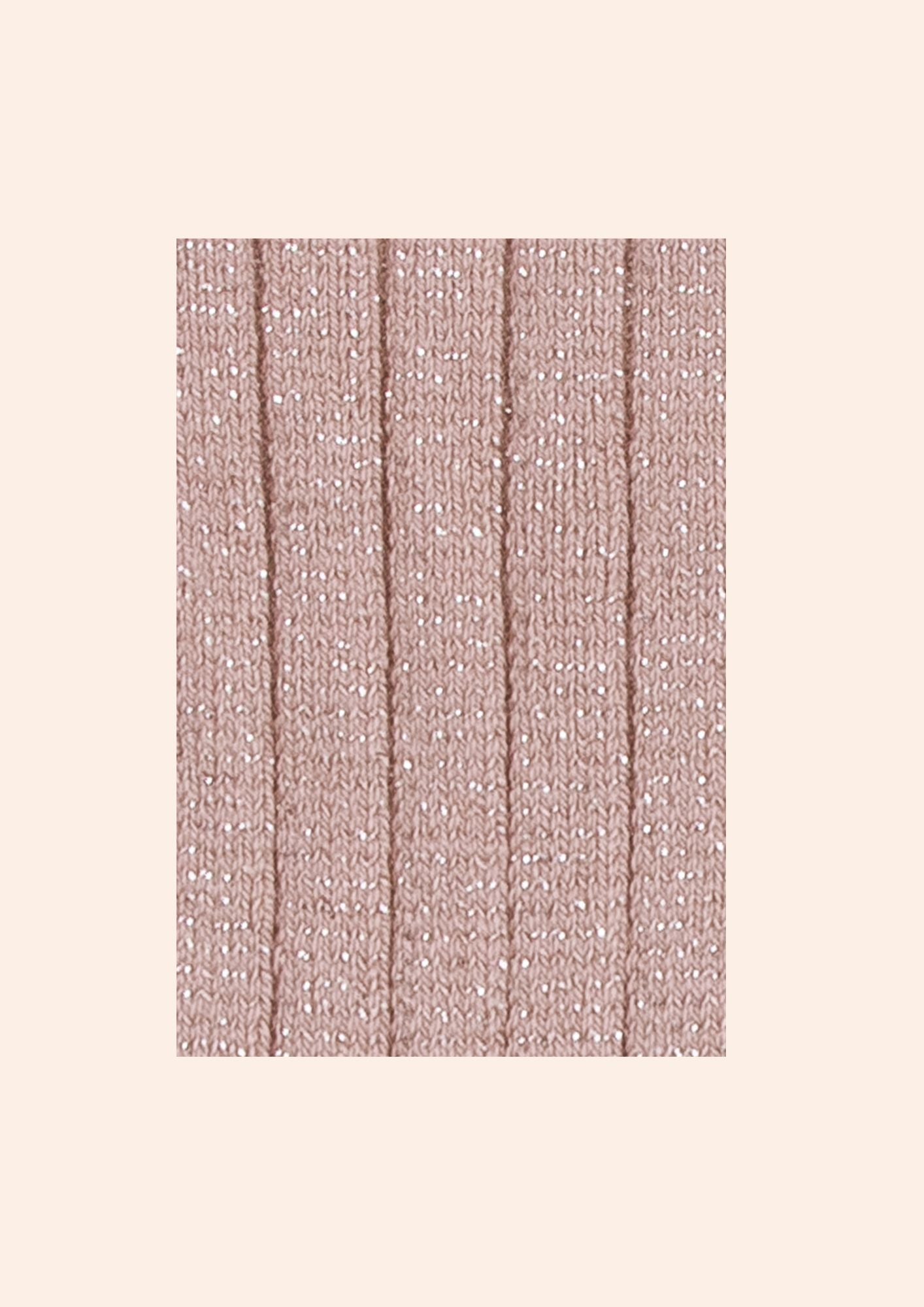 Collégien X Strawberries & Cream - Victoire Vieux Rose - Glitter Ribbed Crew Socks