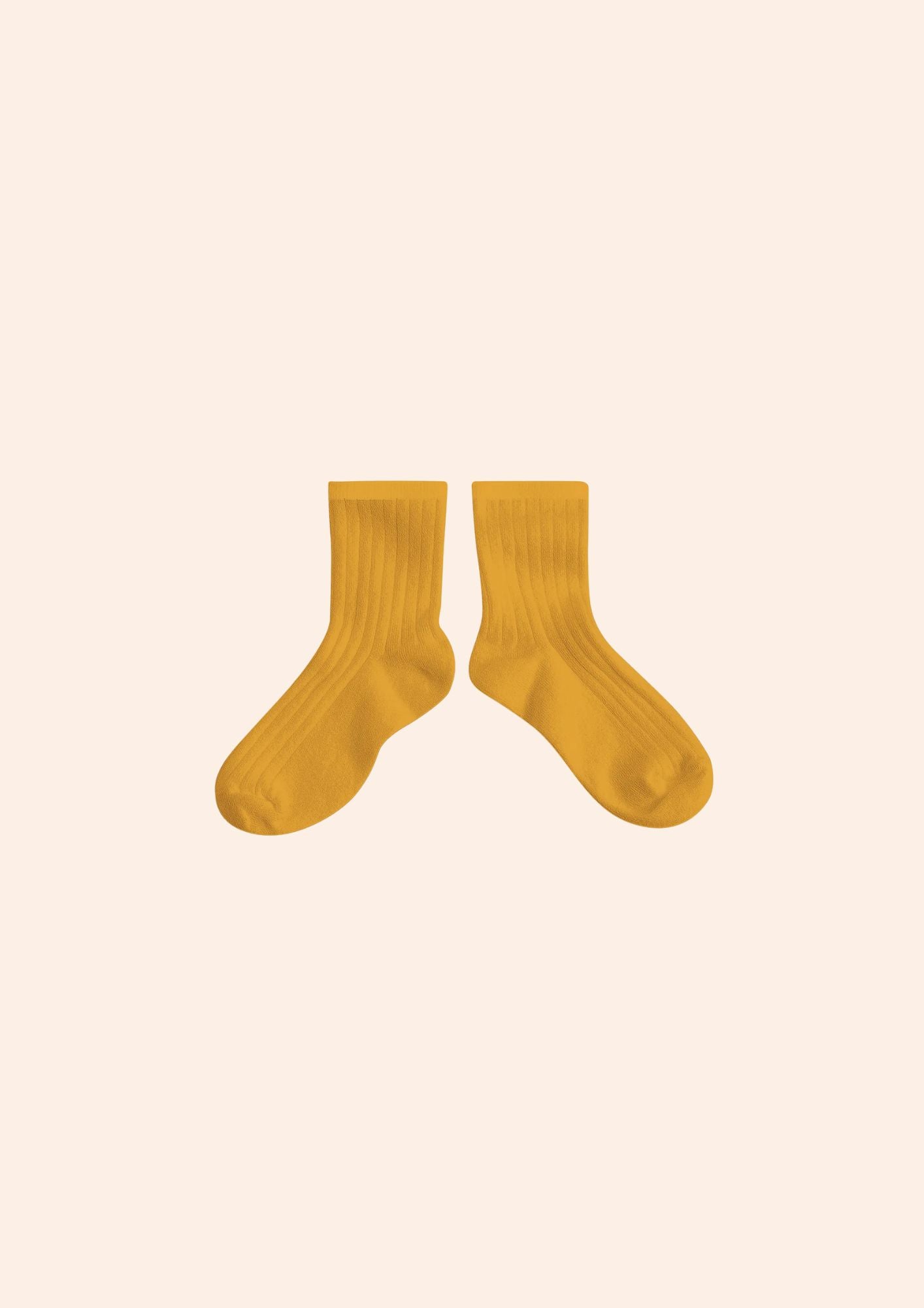 Collégien X Strawberries & Cream - Ribbed Ankle Socks Mustard