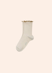 Collégien X Strawberries & Cream - Ambre Doux Agneaux - Lettuce Trim Pointelle Merino Wool Socks