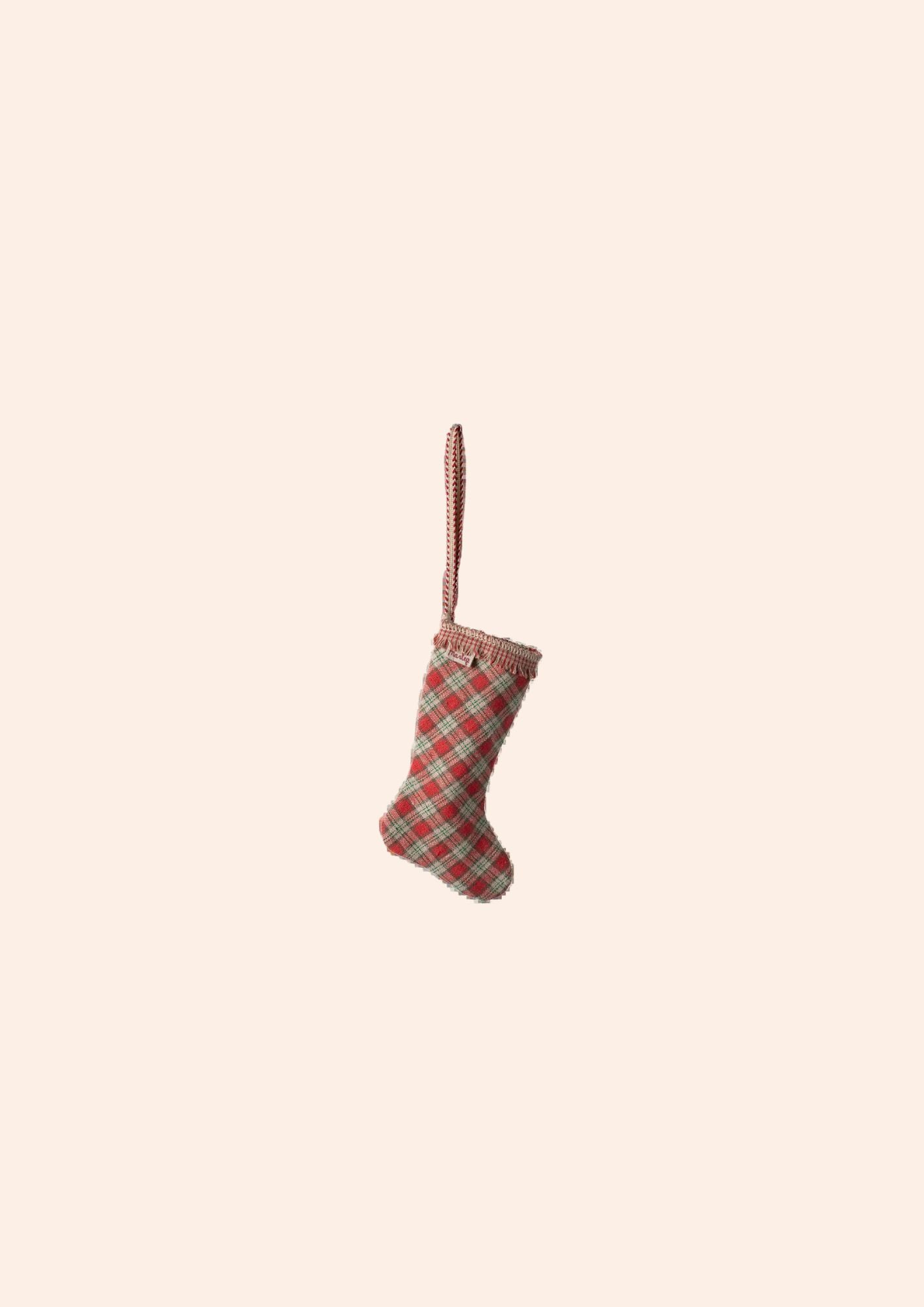 Maileg - Stocking Ornament, Checker - Red