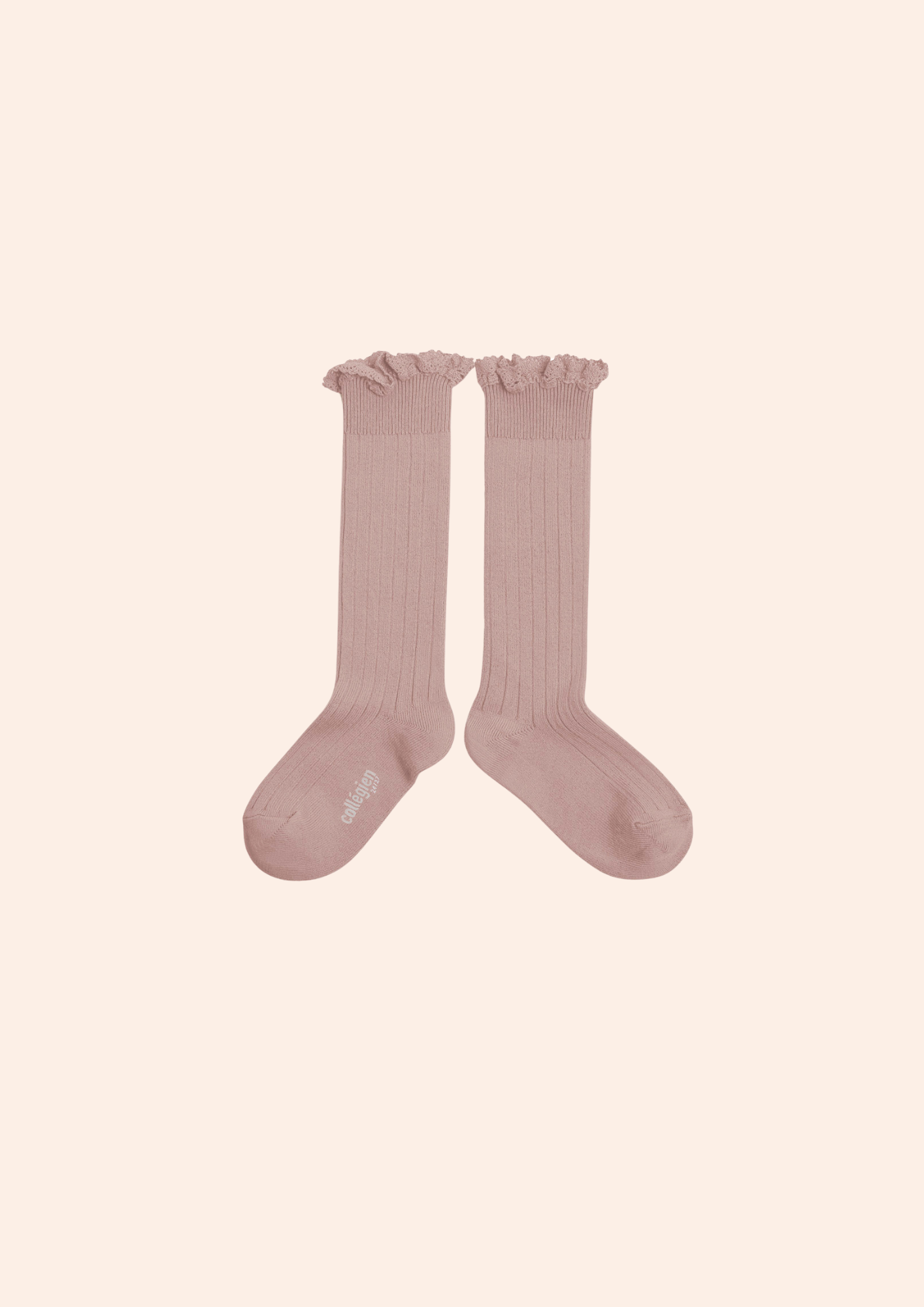 Collegièn X Strawberries & Cream  - Joséphine Vieux Rose - Knee Socks Lace