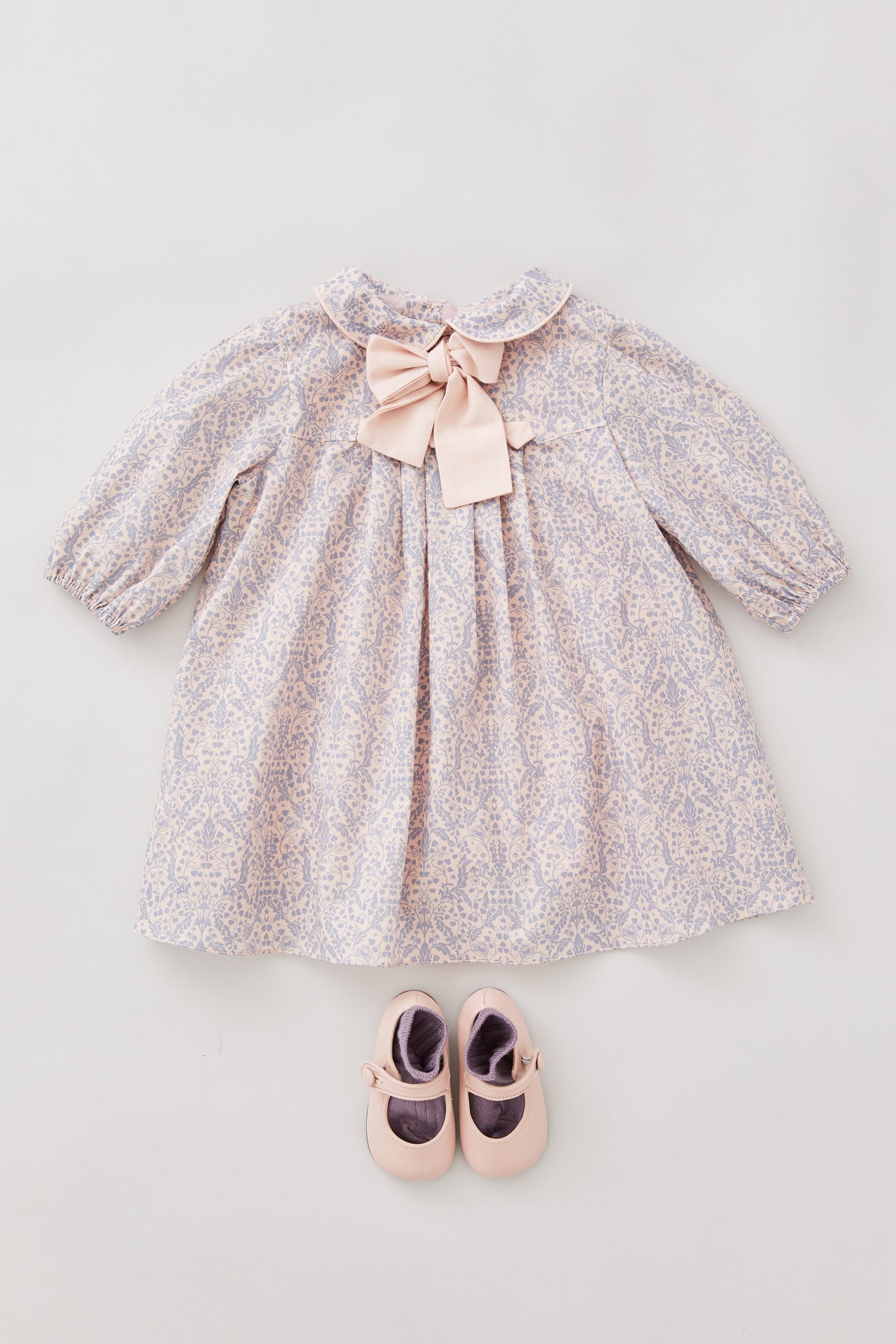 Baby Zigzag Dress in Pink and Lavender Fairy Liberty Print - Designed by Ingrid Lewis - Strawberries & Cream