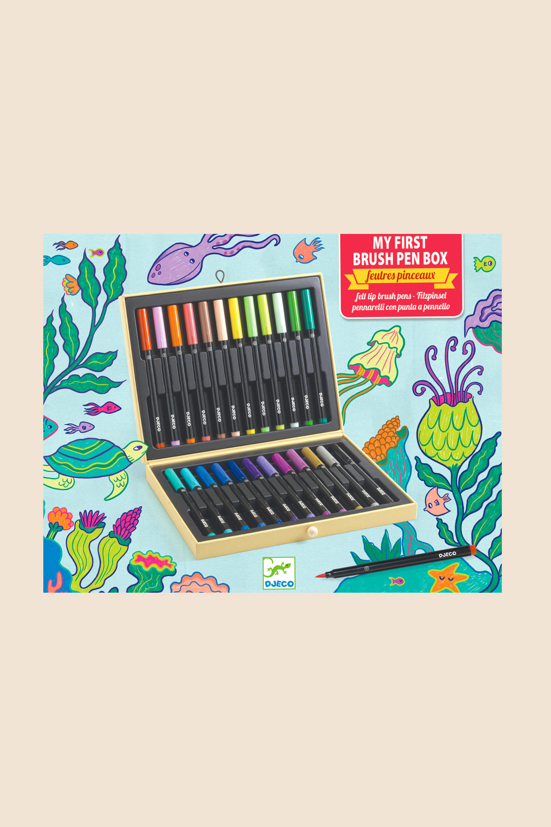 24 Felt Tip Brush Pens - Colour Box
