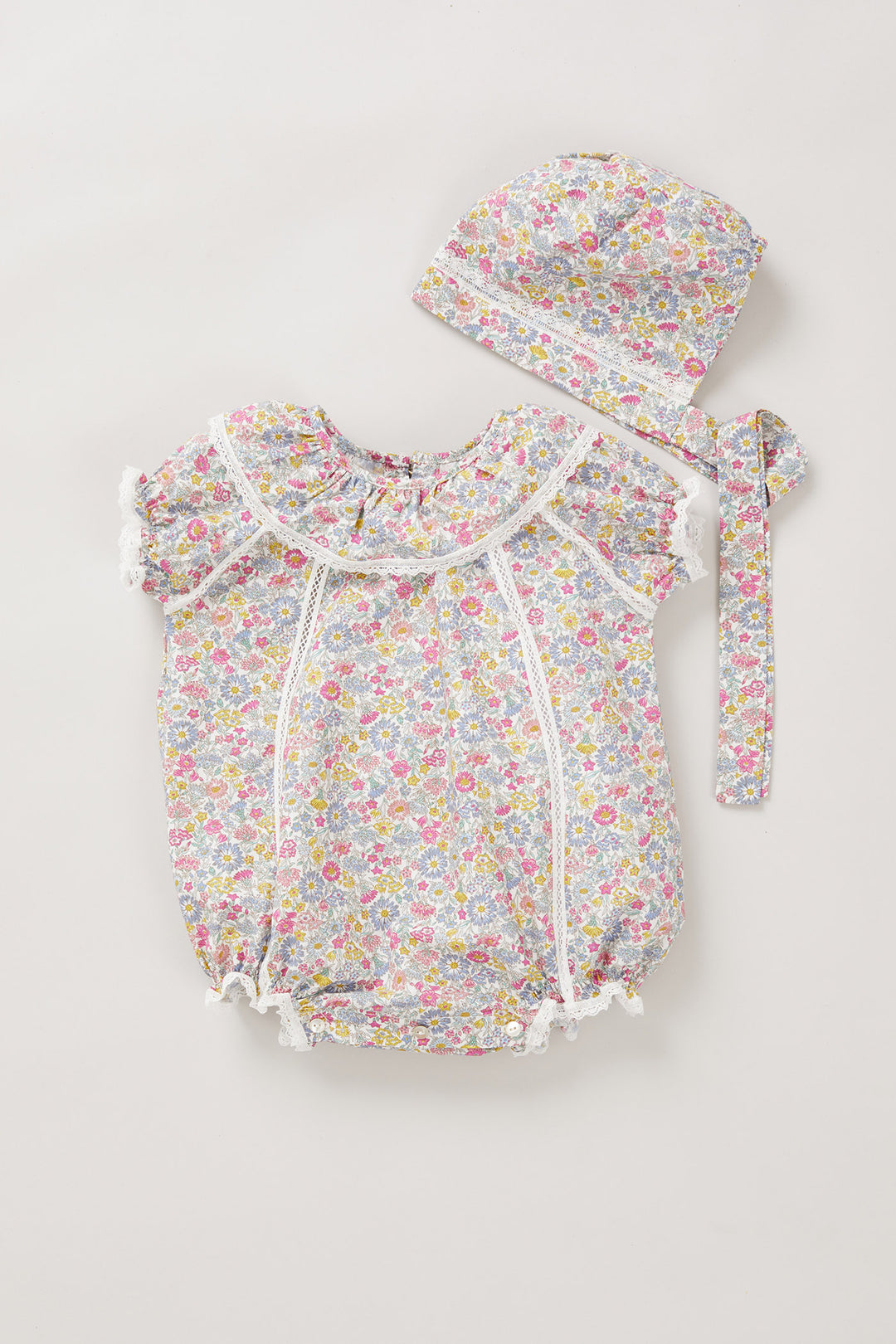 Baby Jelly Romper in Pink Liberty Garden
