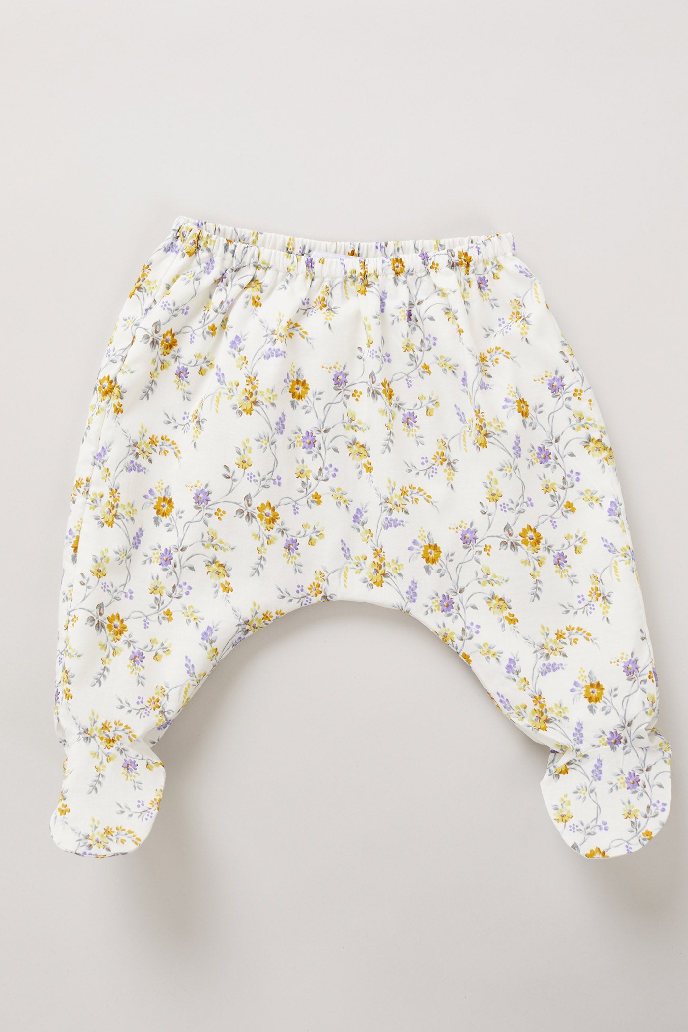 Baby Kimono Set In Yellow Purple Flowers