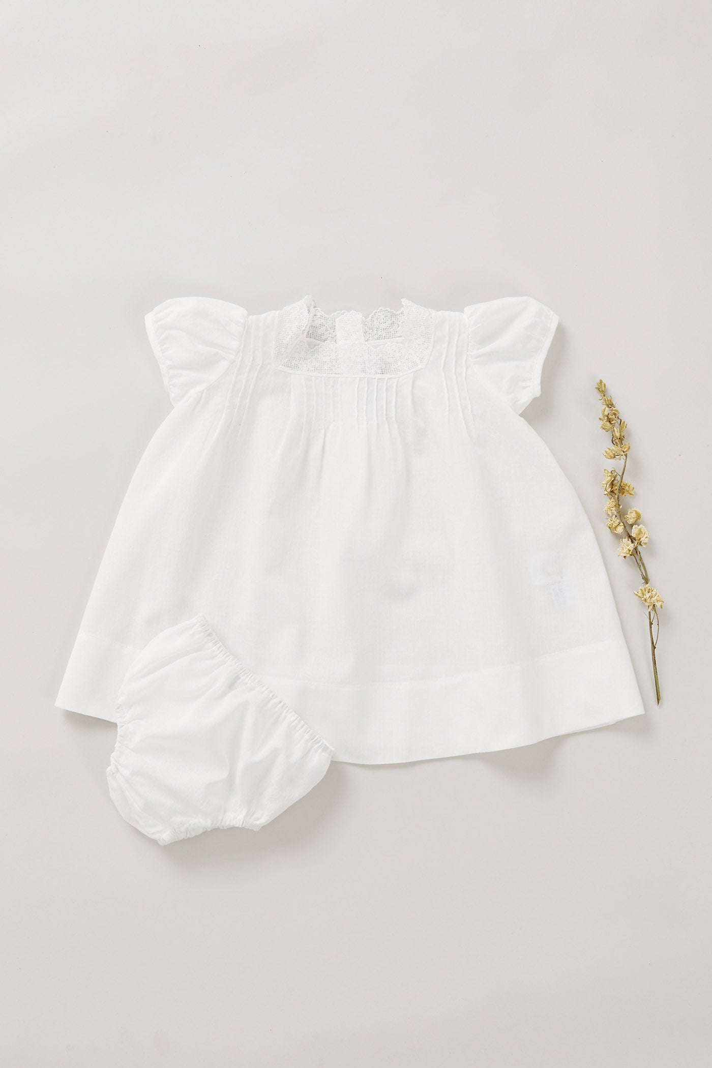Baby Lullaby Dress In White Jacquard
