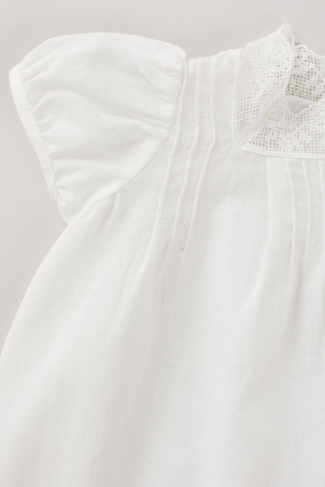 Baby Lullaby Dress In White Jacquard