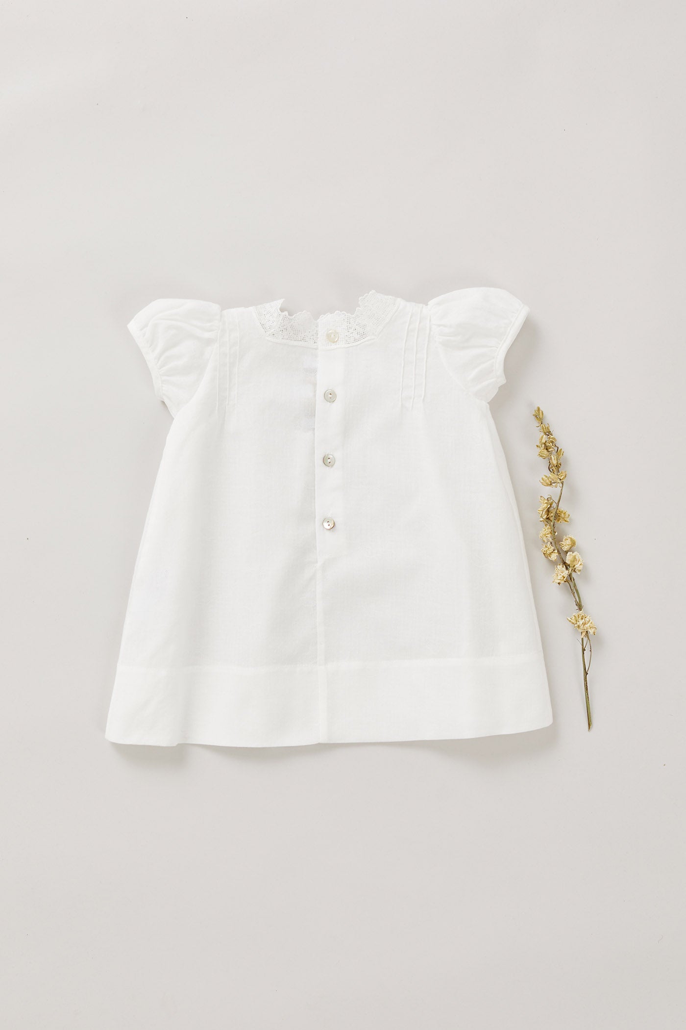 Baby Lullaby Dress In White Jacquard