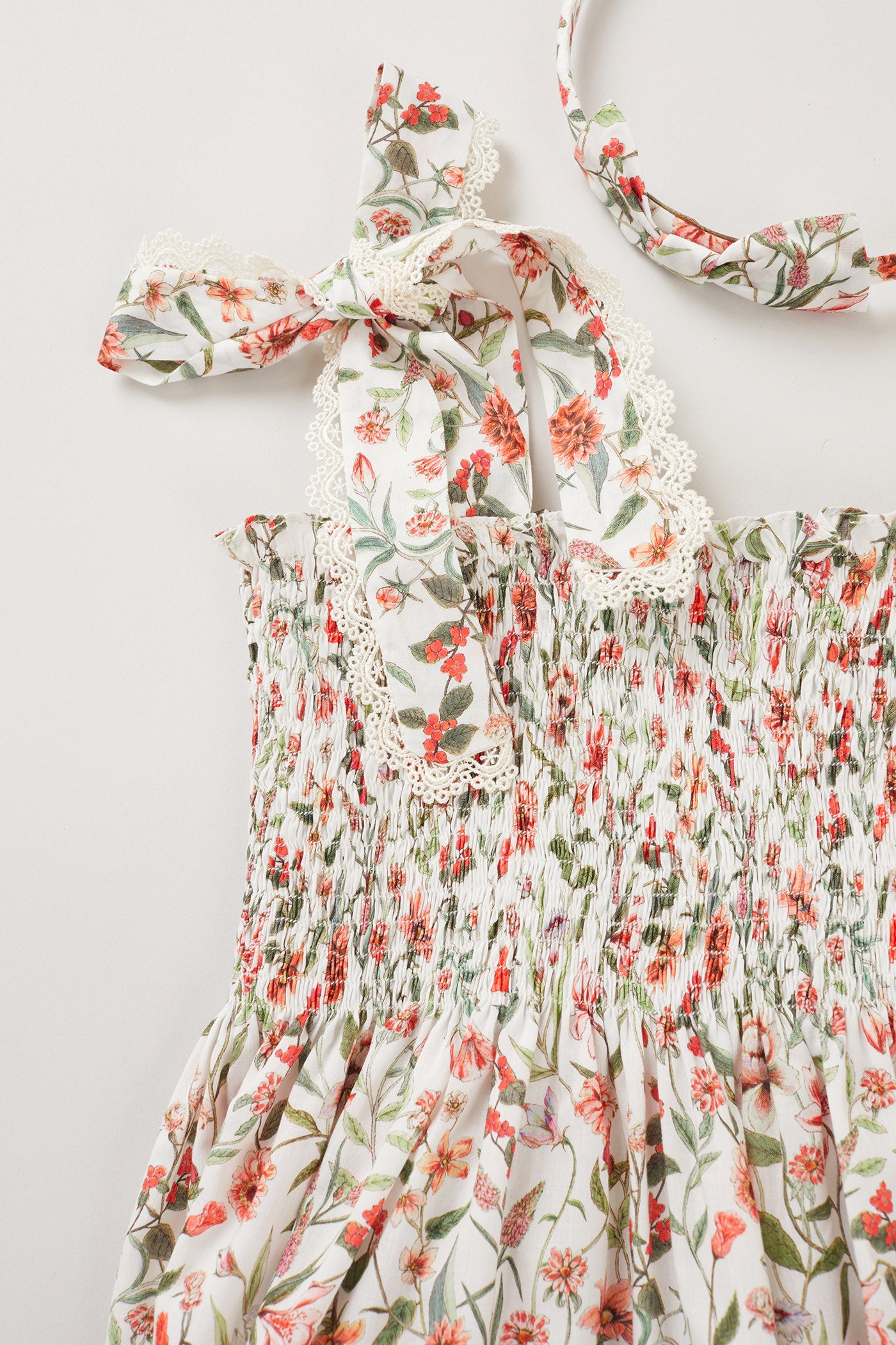 Bee Dress In Red Flowers Liberty Print