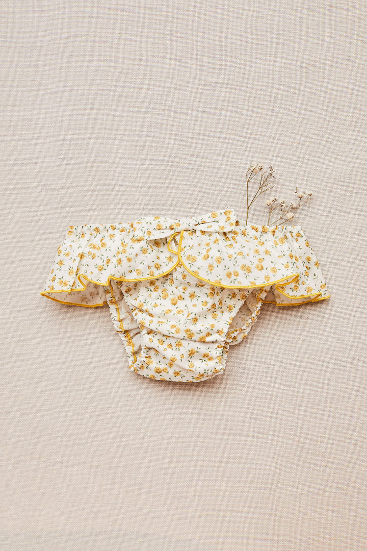 Bow in yellow flowers Liberty fabric - Swimwear Bottoms