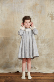 Brioche Dress Embroidery Blue