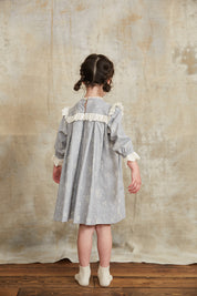 Brioche Dress Embroidery Blue
