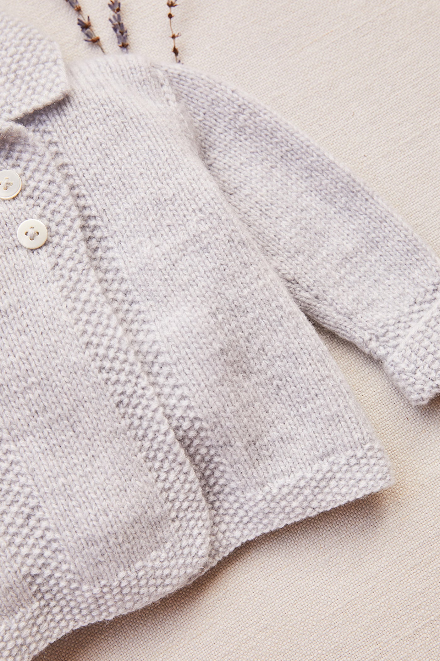 Brora Cashmere Hand-knit Vintage Coat Pearl