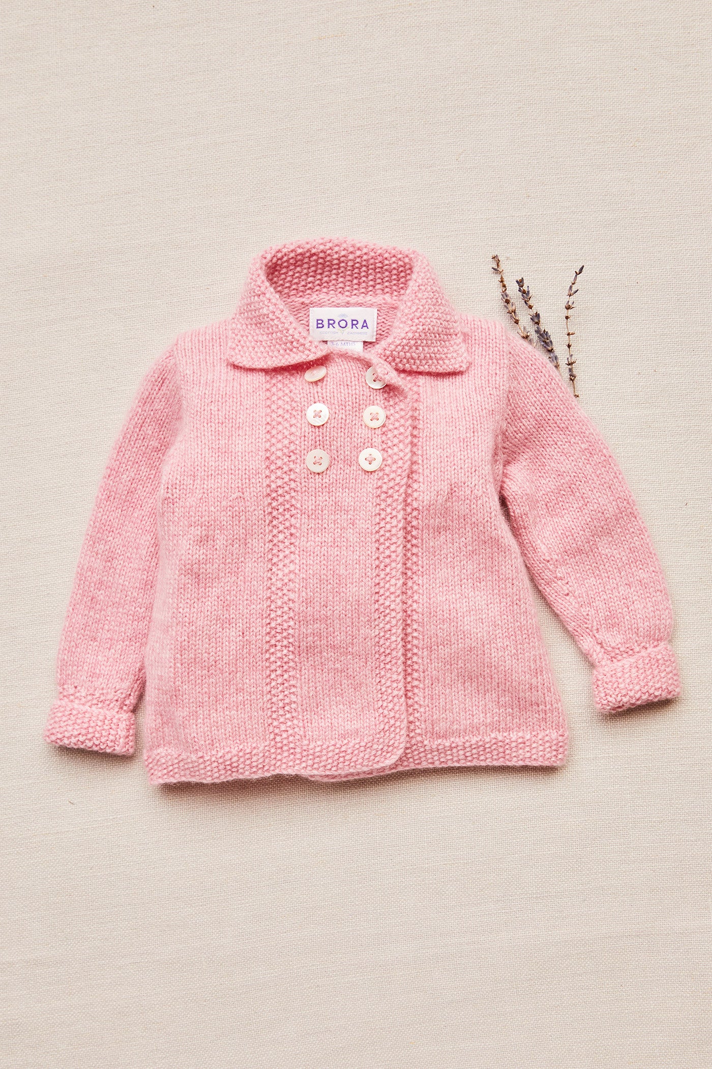 Brora Cashmere Hand-knit Vintage Coat Petal