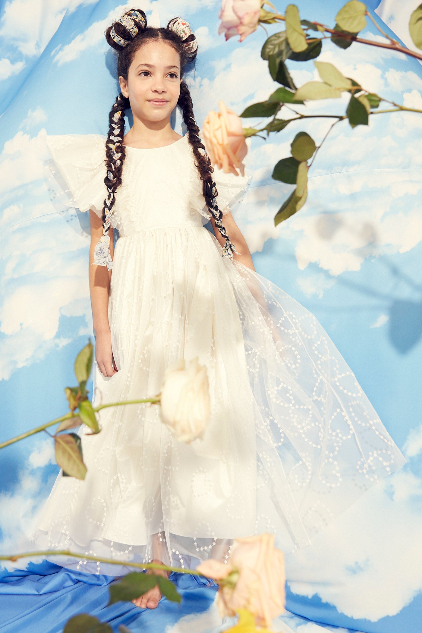 Butterfly Dress in Cream Hearts