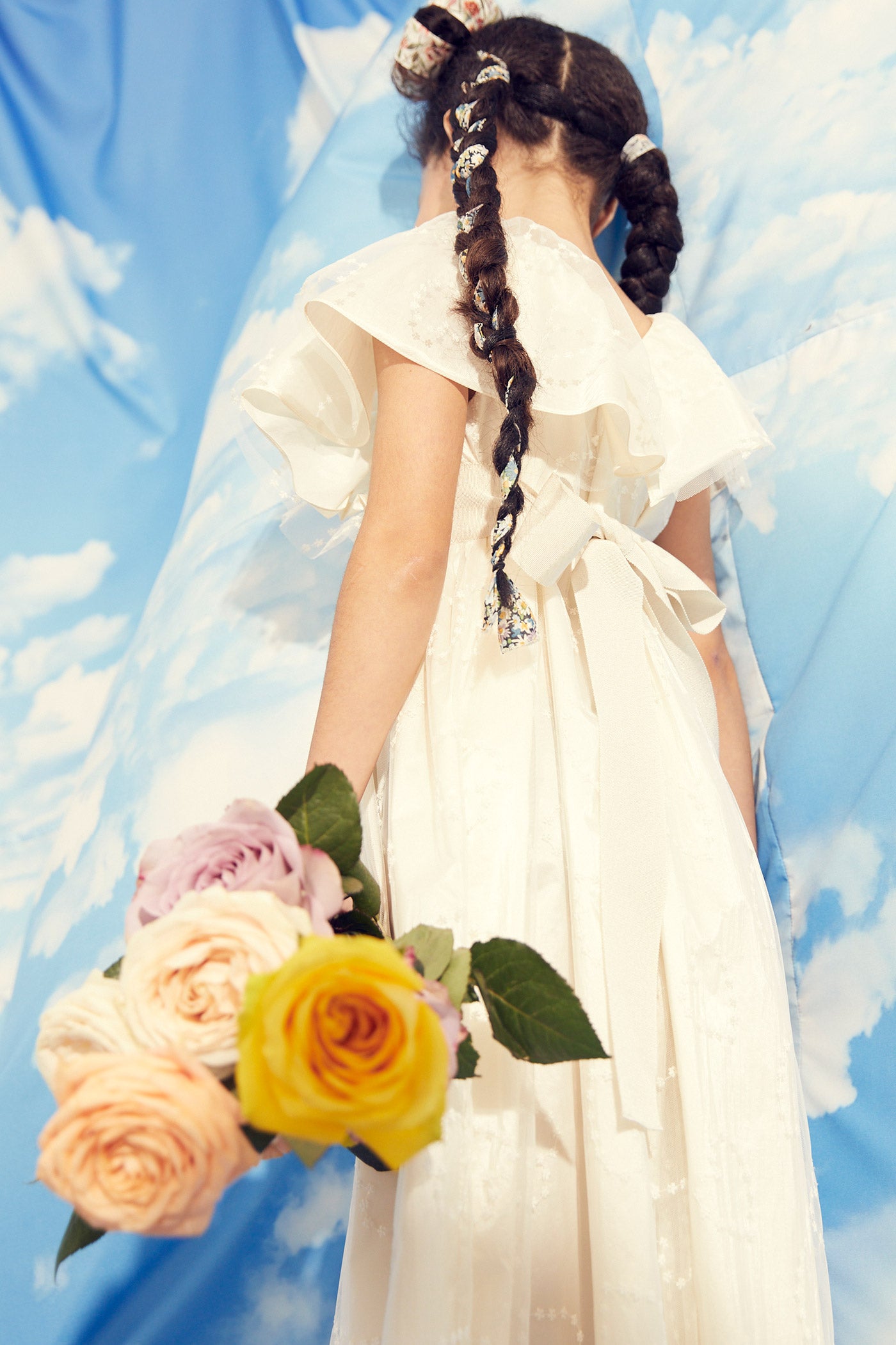 Butterfly Dress in Cream Hearts