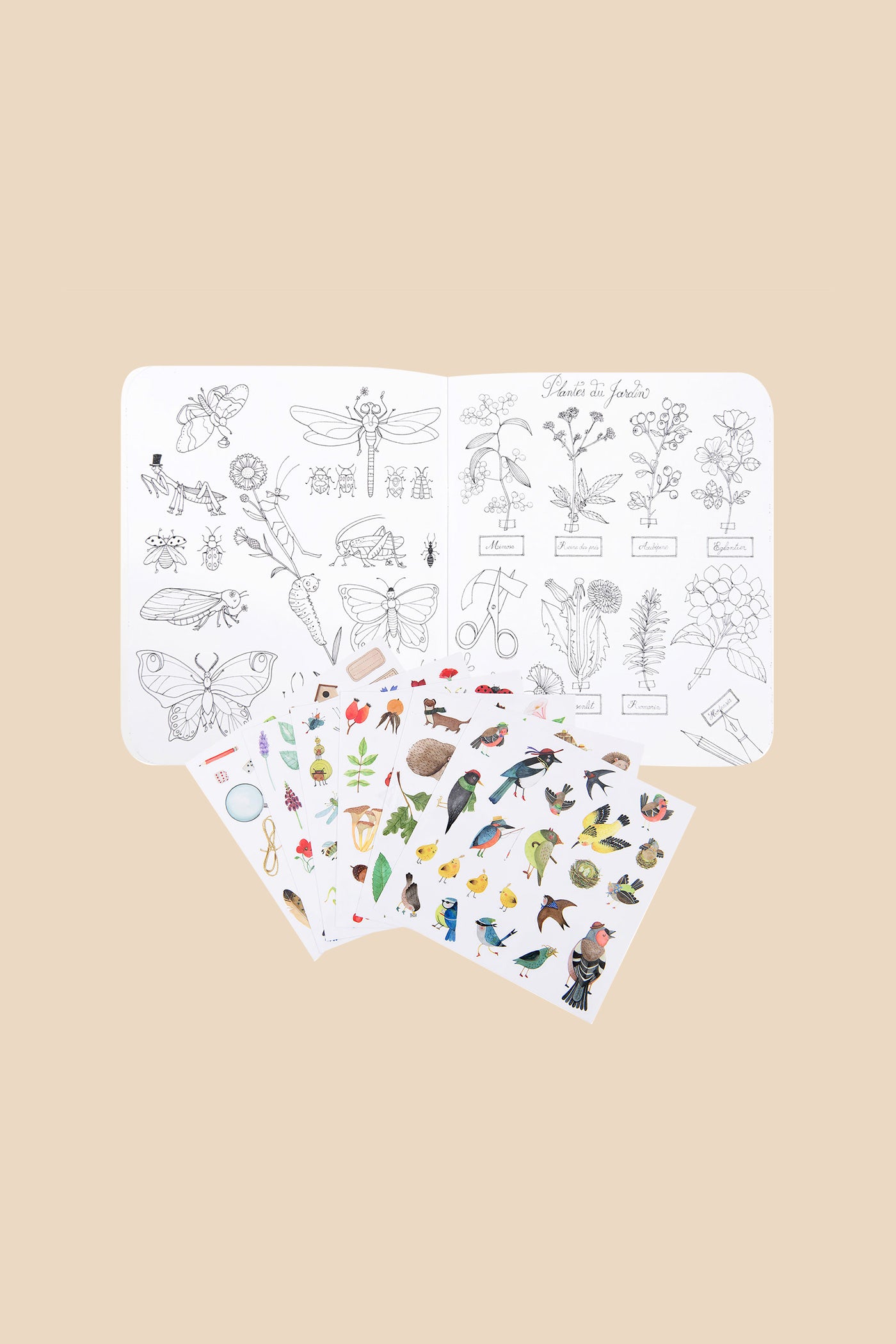 Le Botaniste  colouring book - 148 stickers - Moulin Roty
