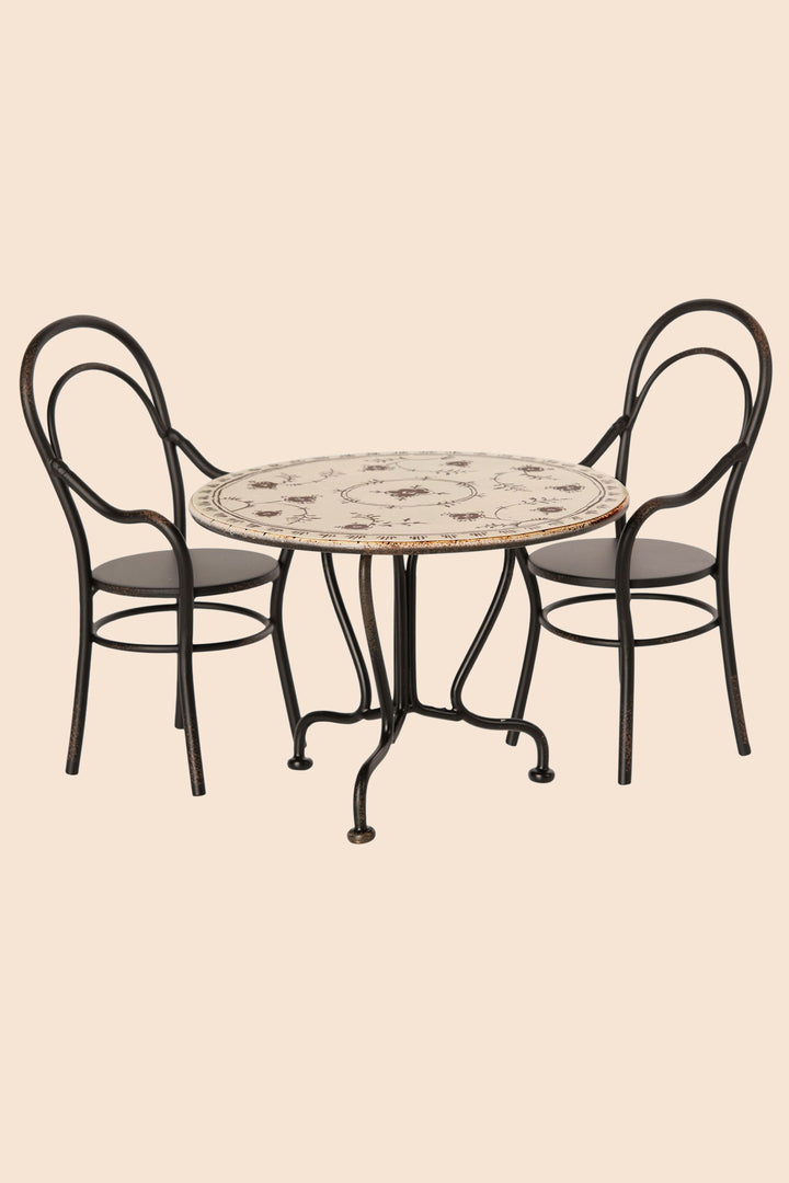 Maileg Dining Table, Set with 2 chairs