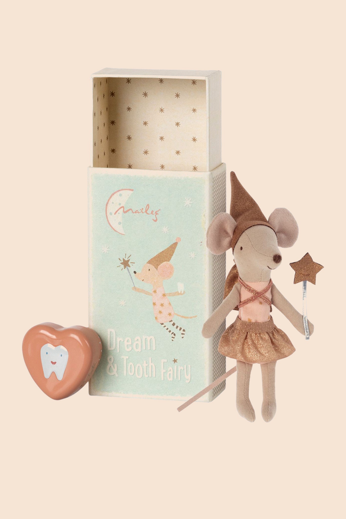 Maileg Tooth Fairy Mouse in MatchBox- Rose