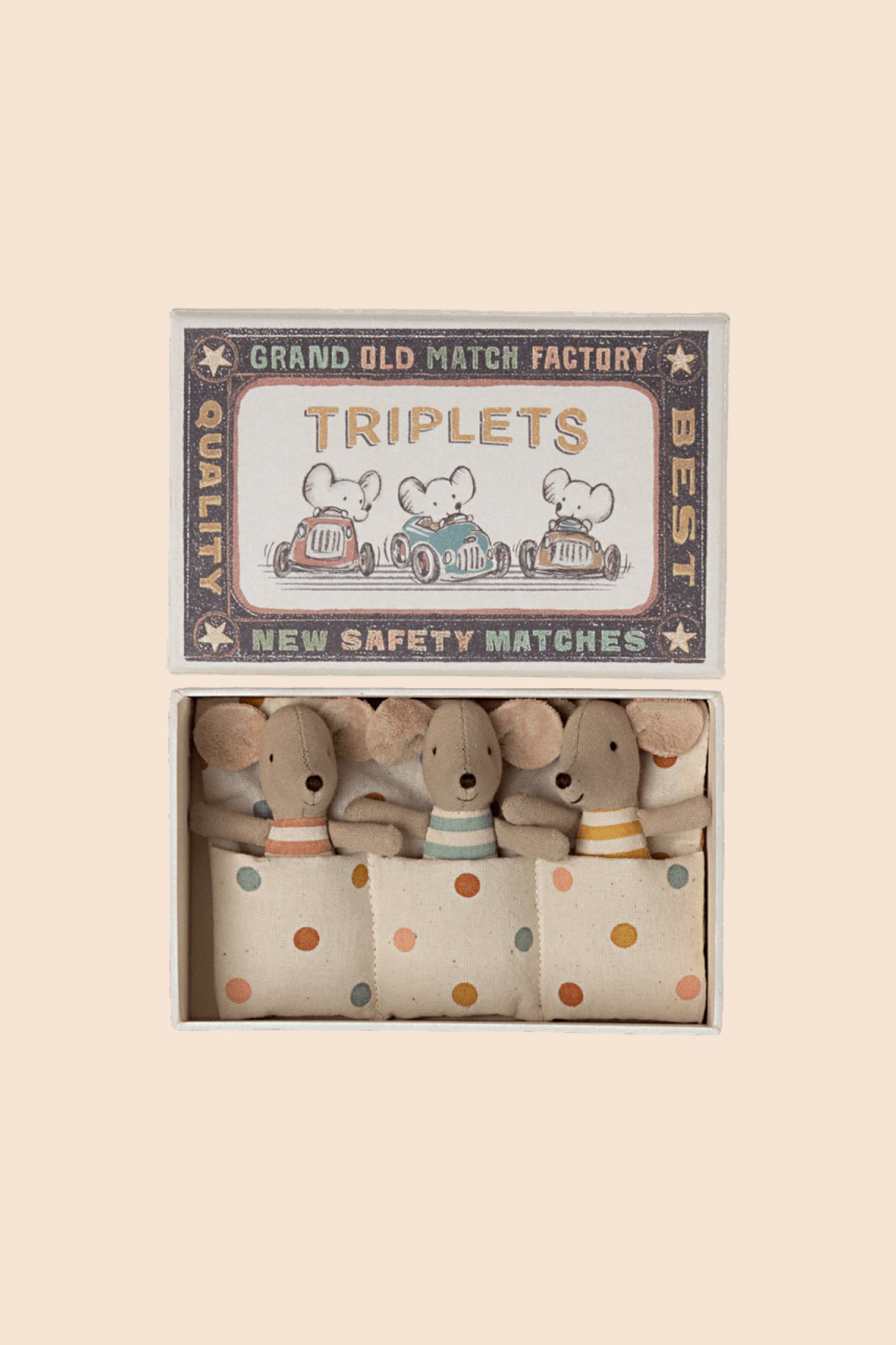 Maileg Triples, Baby Mice MatchBox