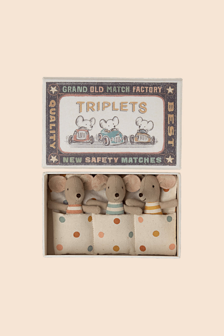 Maileg Triples, Baby Mice MatchBox