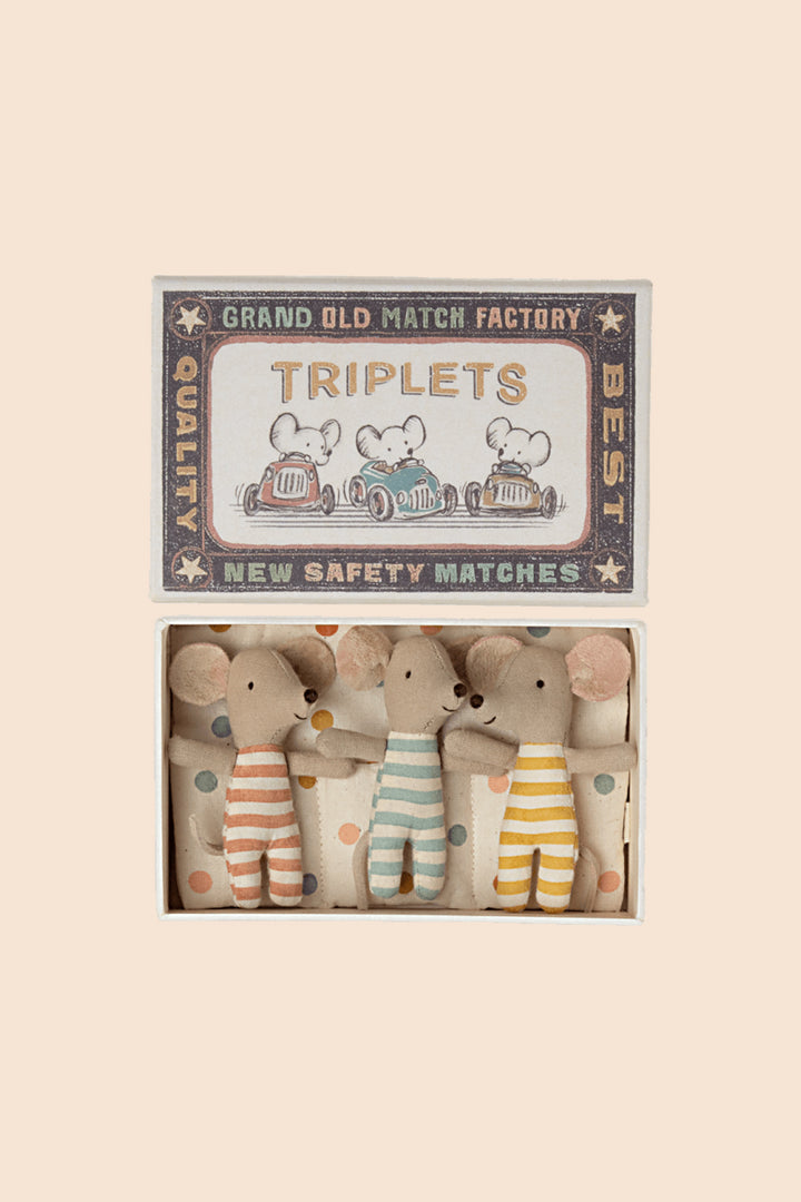 Maileg Triples, Baby Mice MatchBox