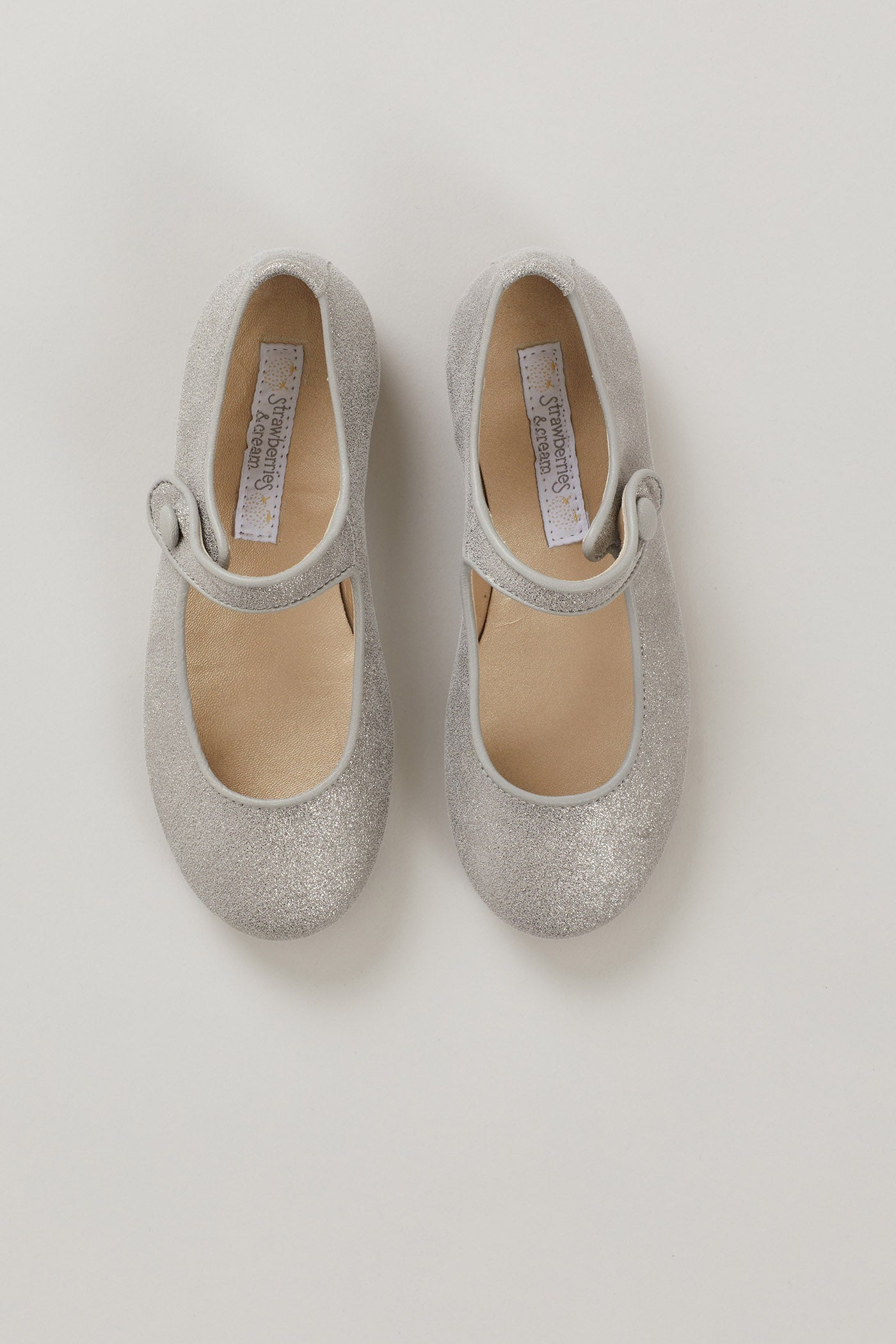Mary Jane - Silver Leather - Strawberries & Cream 