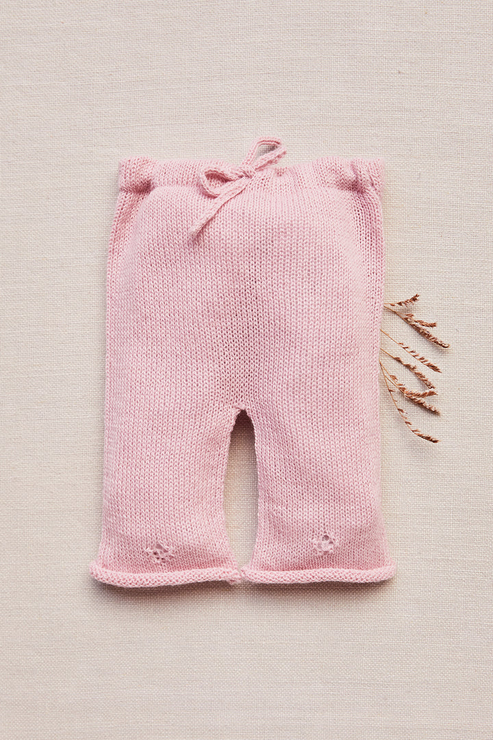 Merino Knit Leggings in Dusky Pink