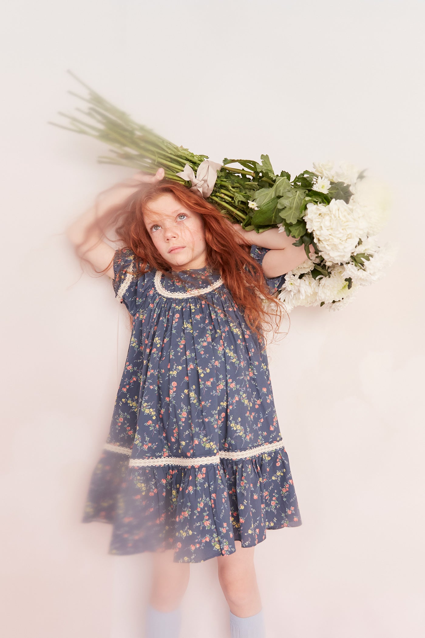 Plumcake Dress in Blue Rose Garden