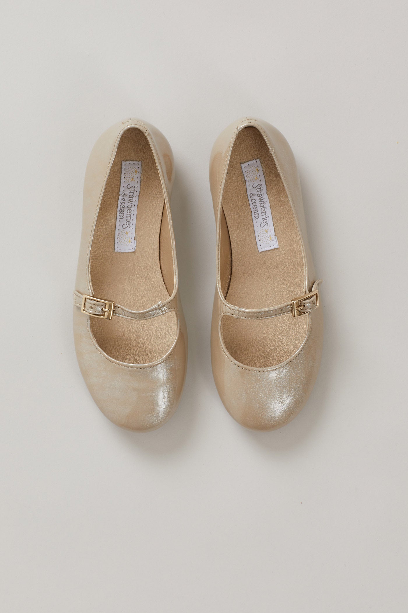 Patent Leather Mary Jane In Beige