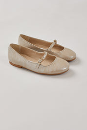 Patent Leather Mary Jane In Beige