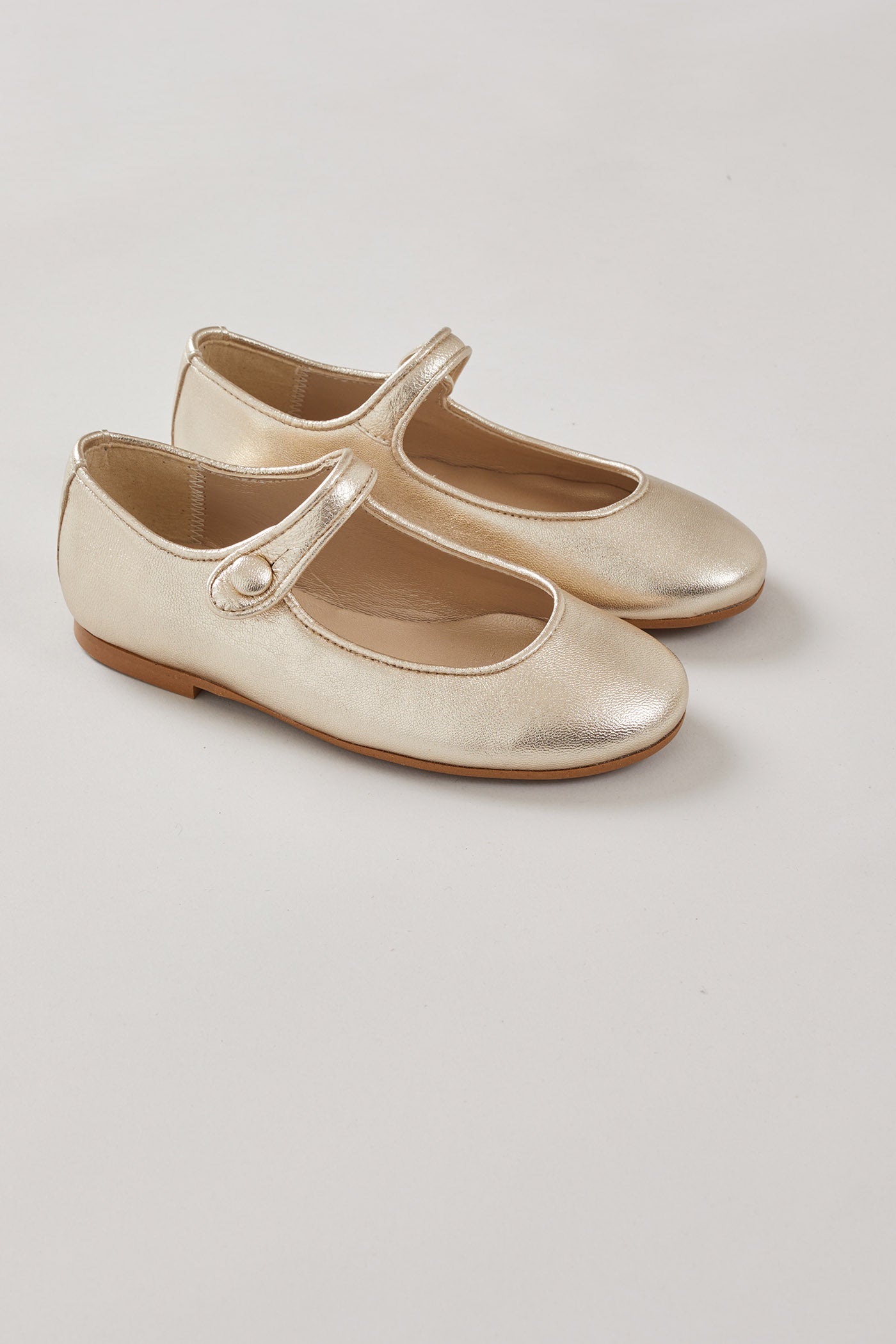 Mary Jane In Gold Leather – Strawberries Cream The Big