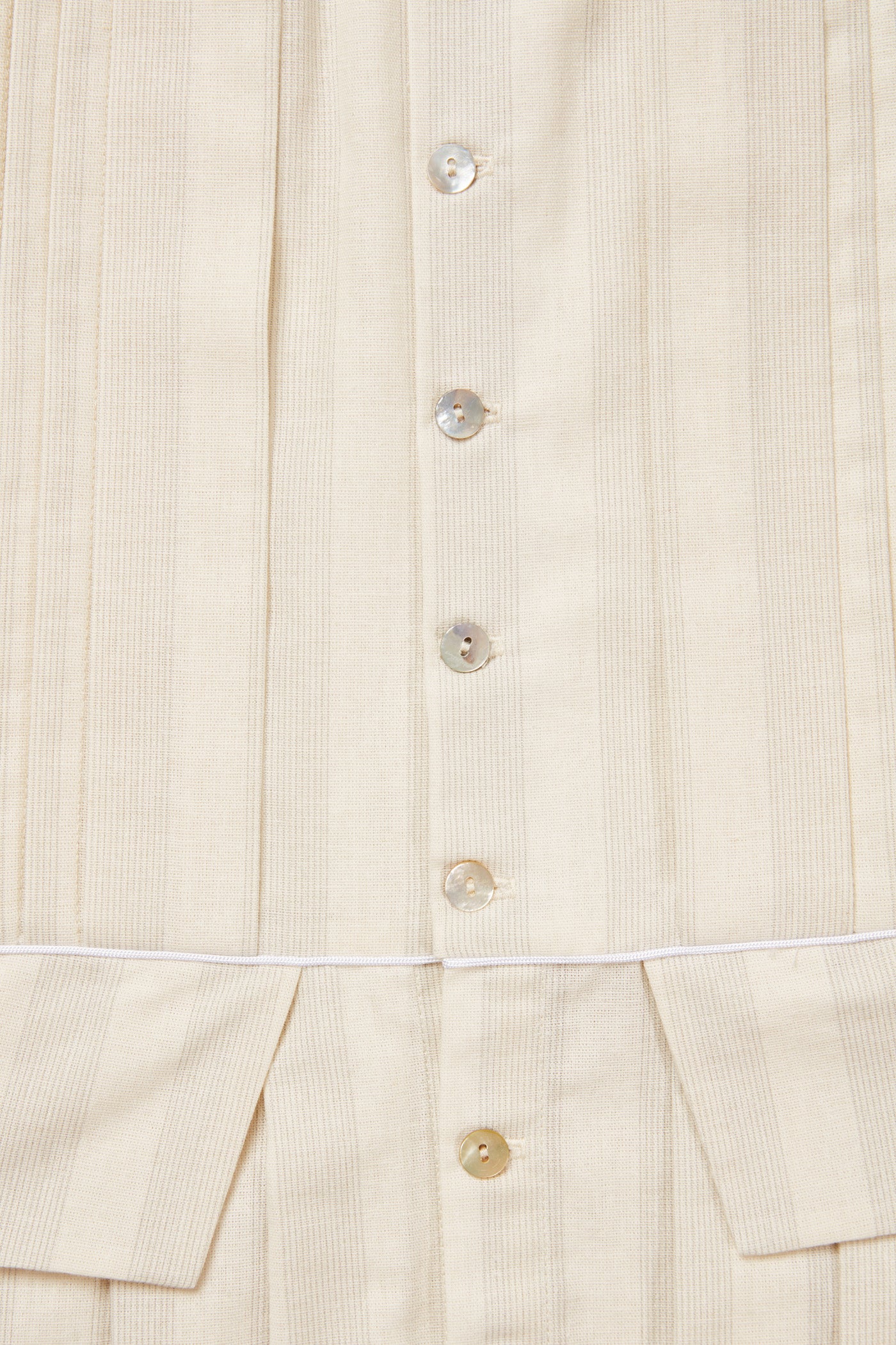 Pretzel Dress in Pale Cream and Grey Stripe