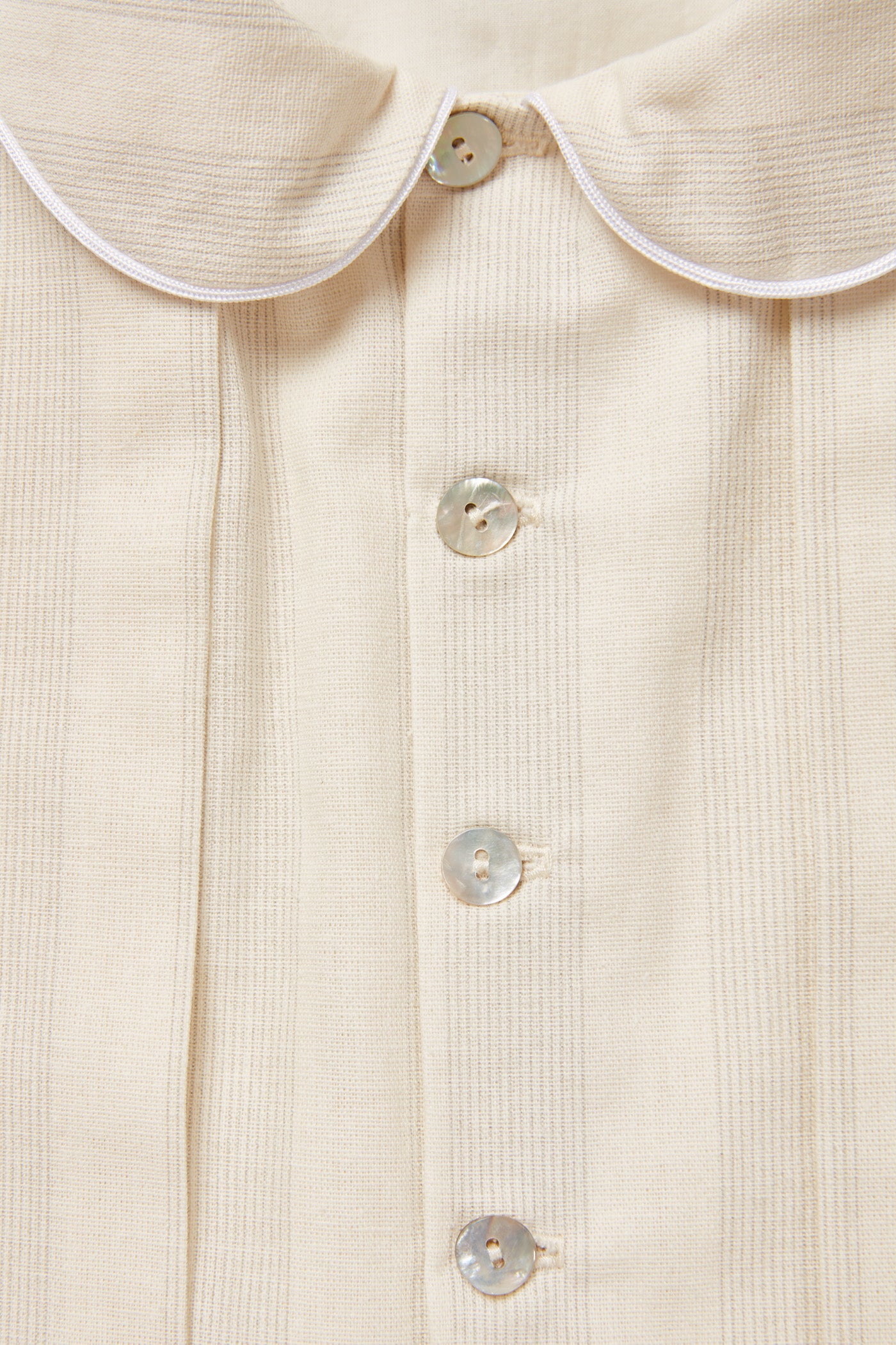 Pretzel Dress in Pale Cream and Grey Stripe