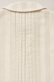 Pretzel Dress in Pale Cream and Grey Stripe