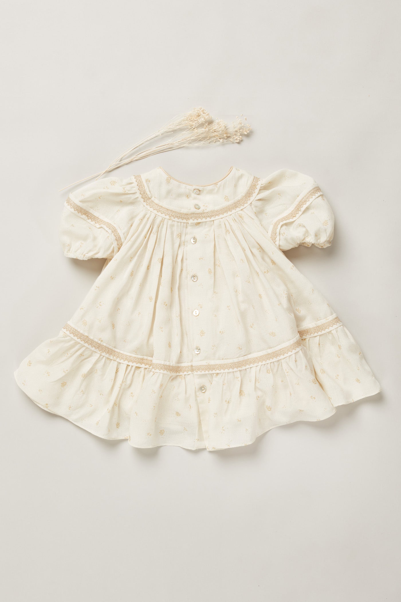 Baby Plumcake Dress in Gold Leaf