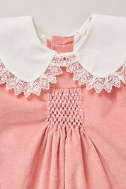 Baby Popcorn Dress in Pink Babycord