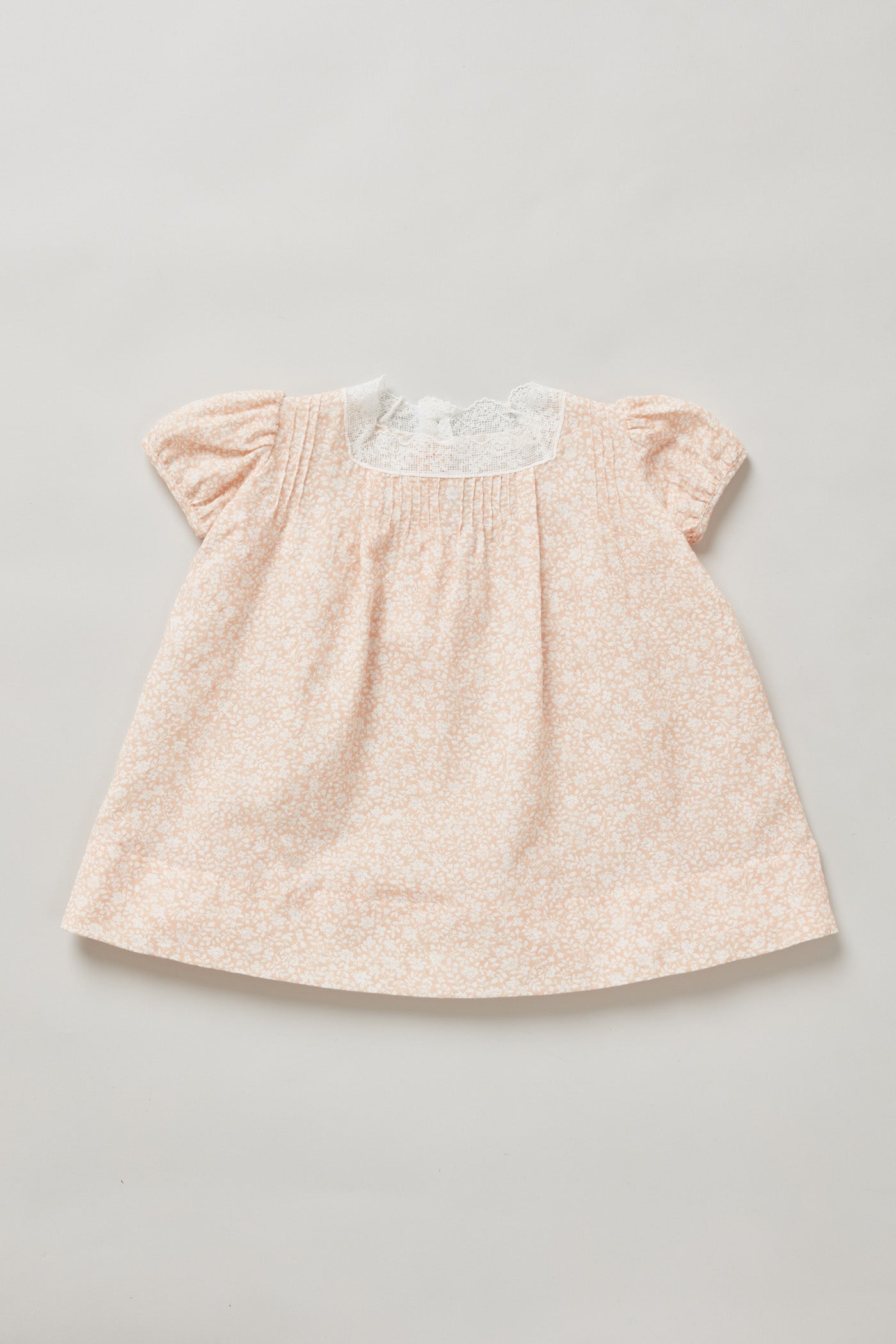 Baby Lullaby Dress In Salmon Flowers