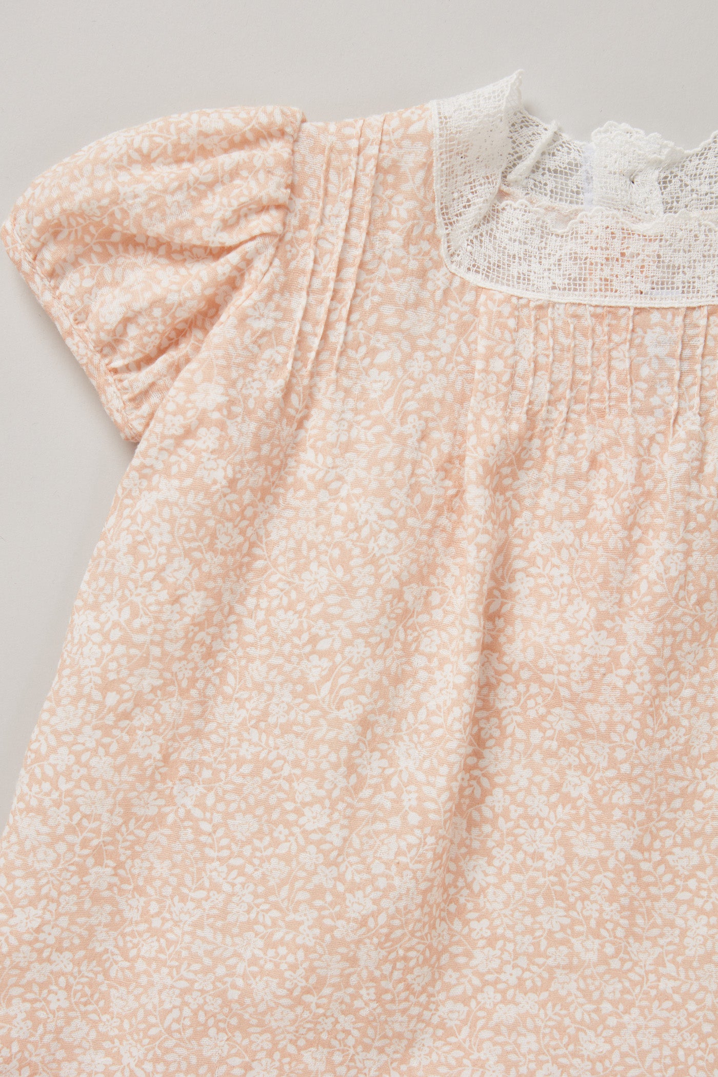 Baby Lullaby Dress In Salmon Flowers