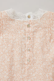 Baby Lullaby Dress In Salmon Flowers