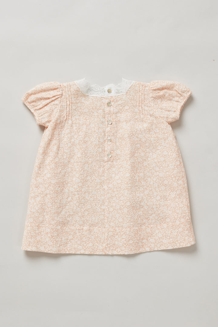 Baby Lullaby Dress In Salmon Flowers