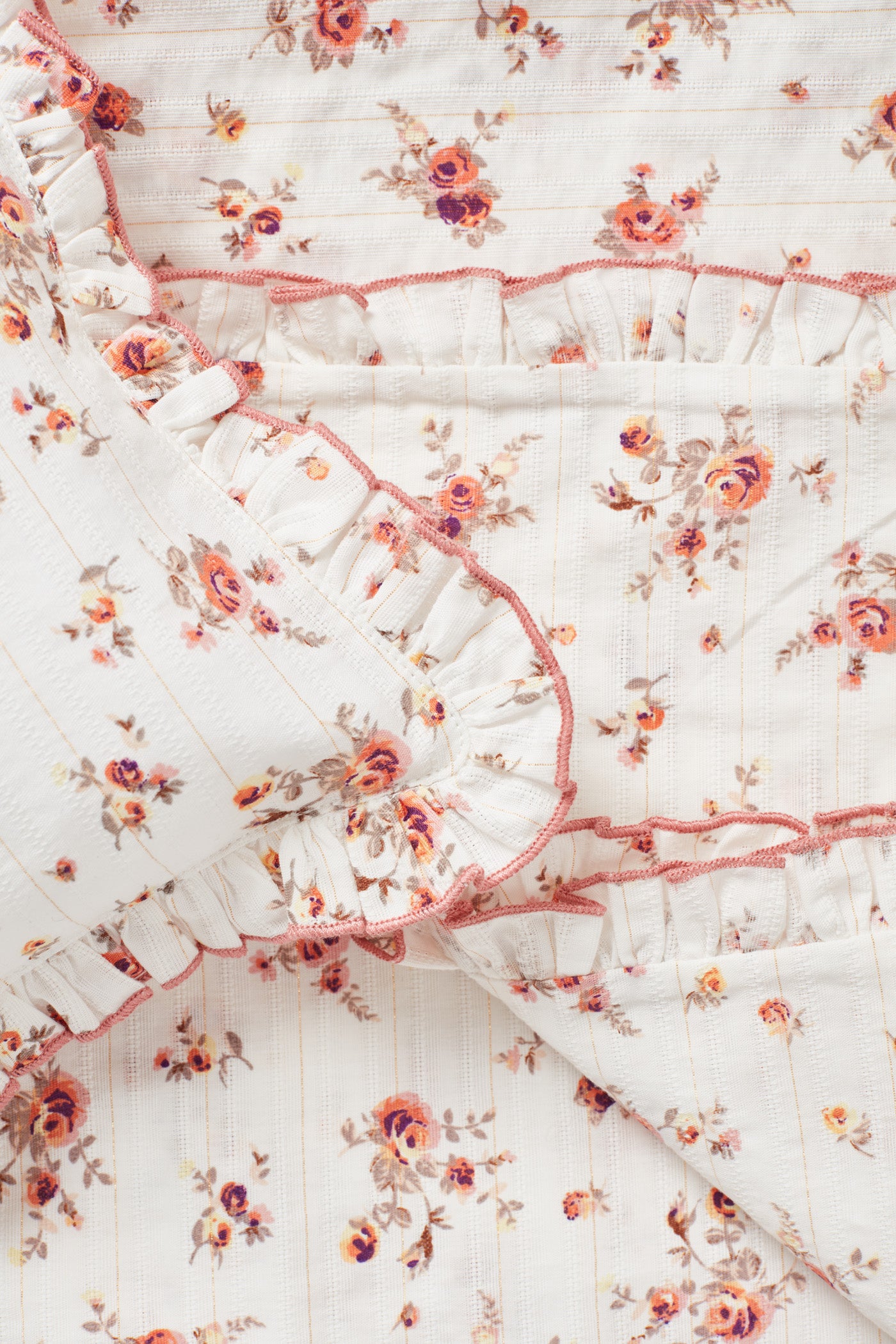 White Roses Linen Duvet Set for Cot 
