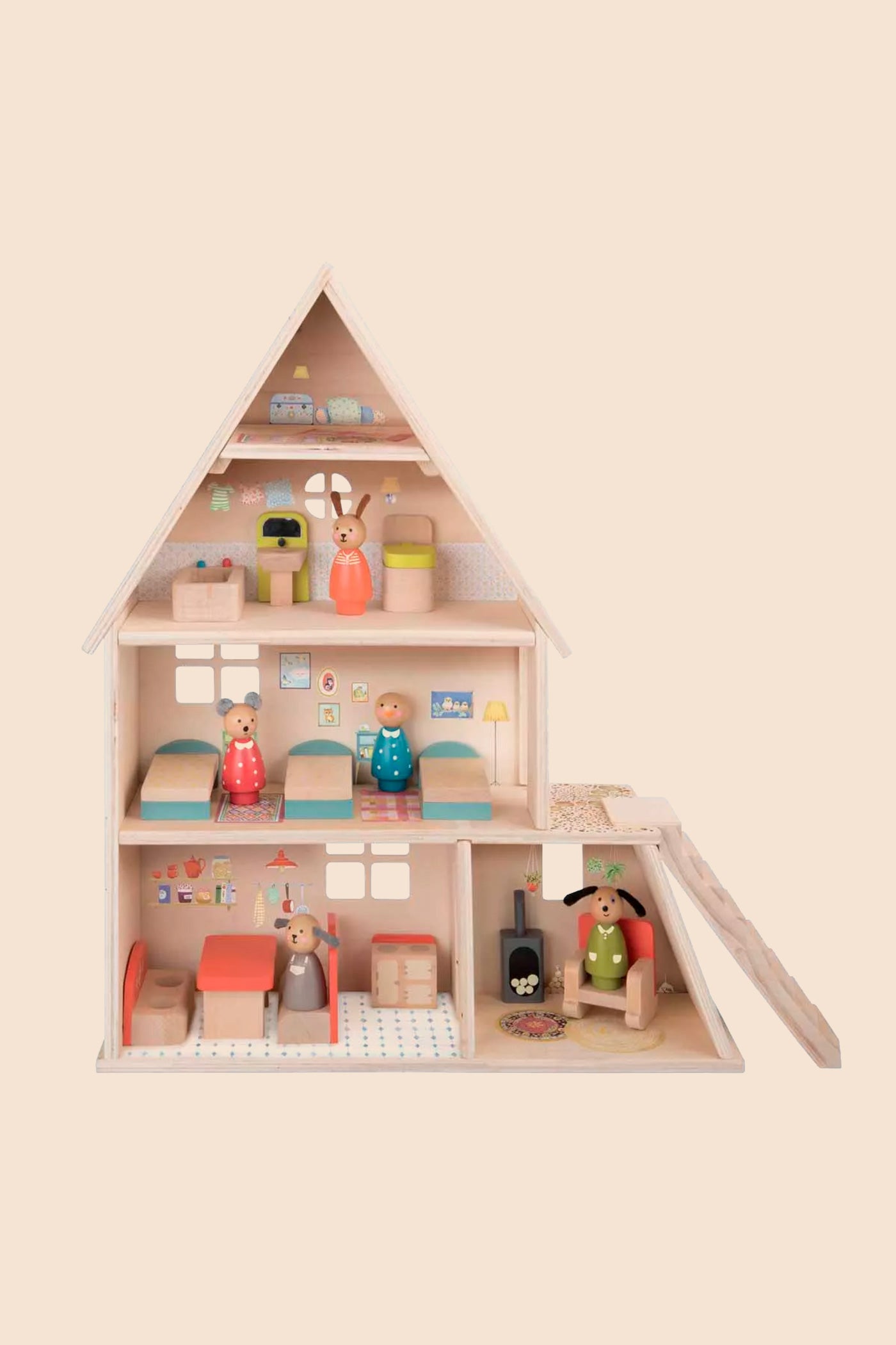 Wooden Doll House - La Grande Famille