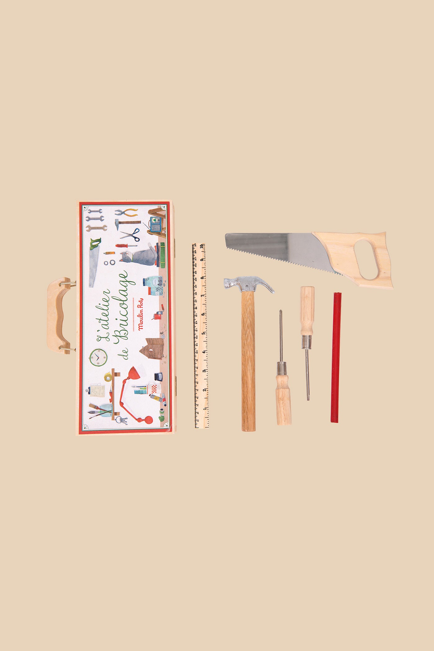 L’Atelier De Bricolage-Small Tool Box Set-6 tools-Moulin Roty