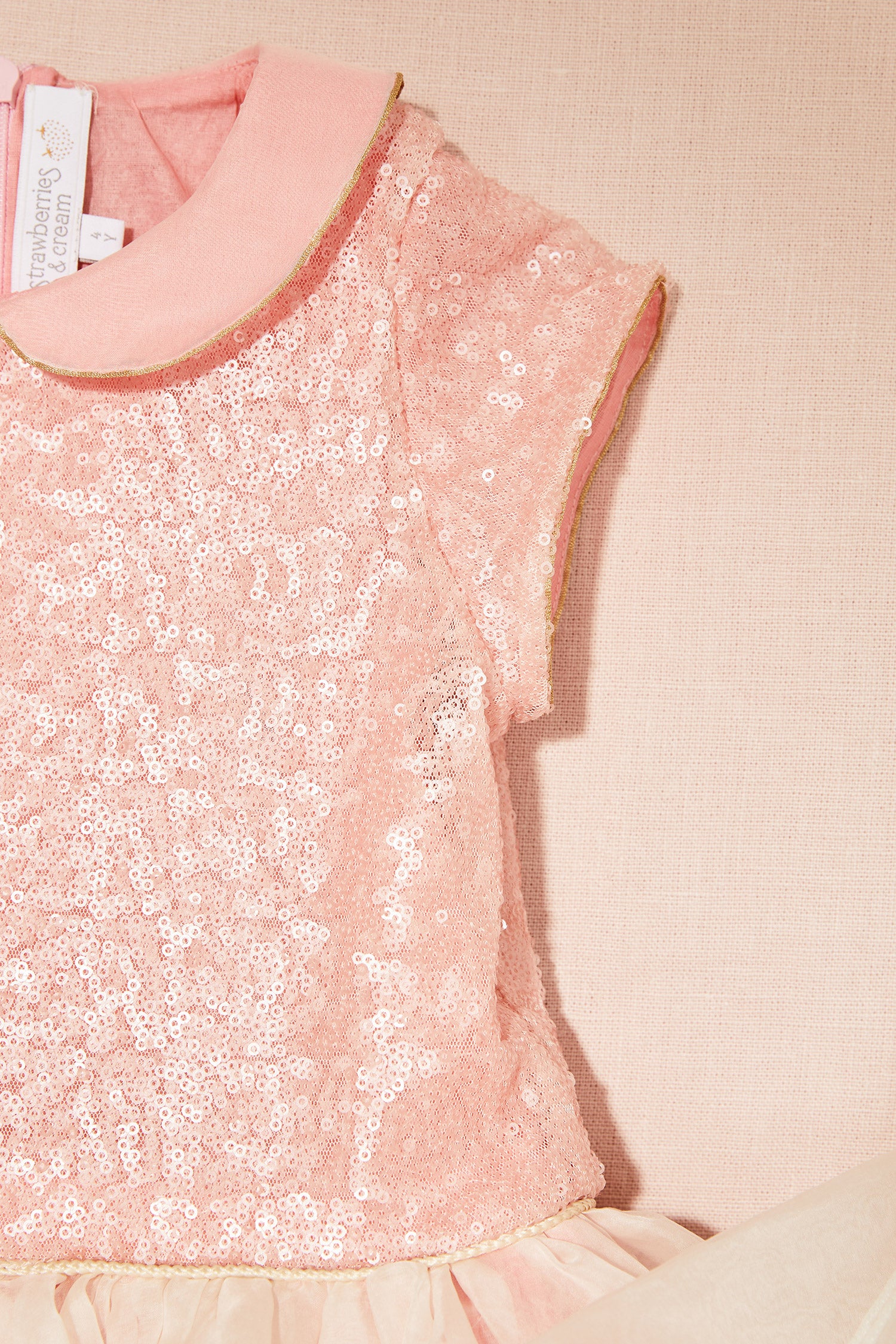 Fairy Dress with Silk Organza - Strawberries & Cream