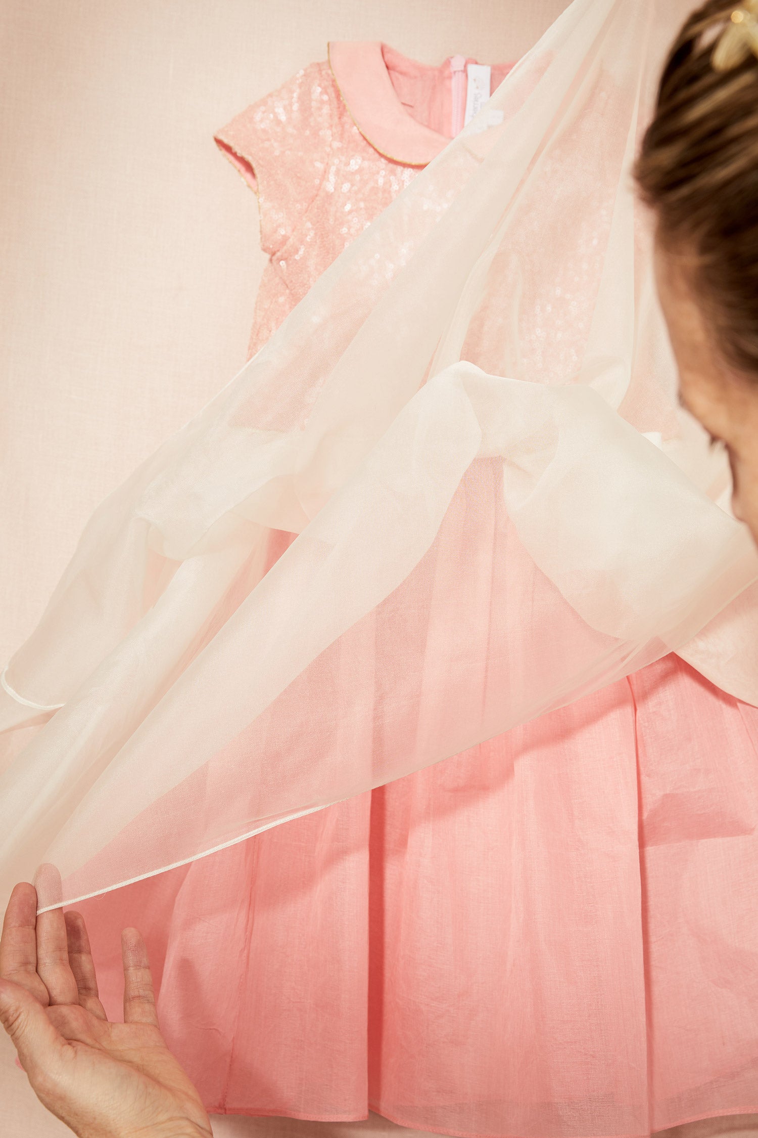 Fairy Dress with Silk Organza - Strawberries & Cream